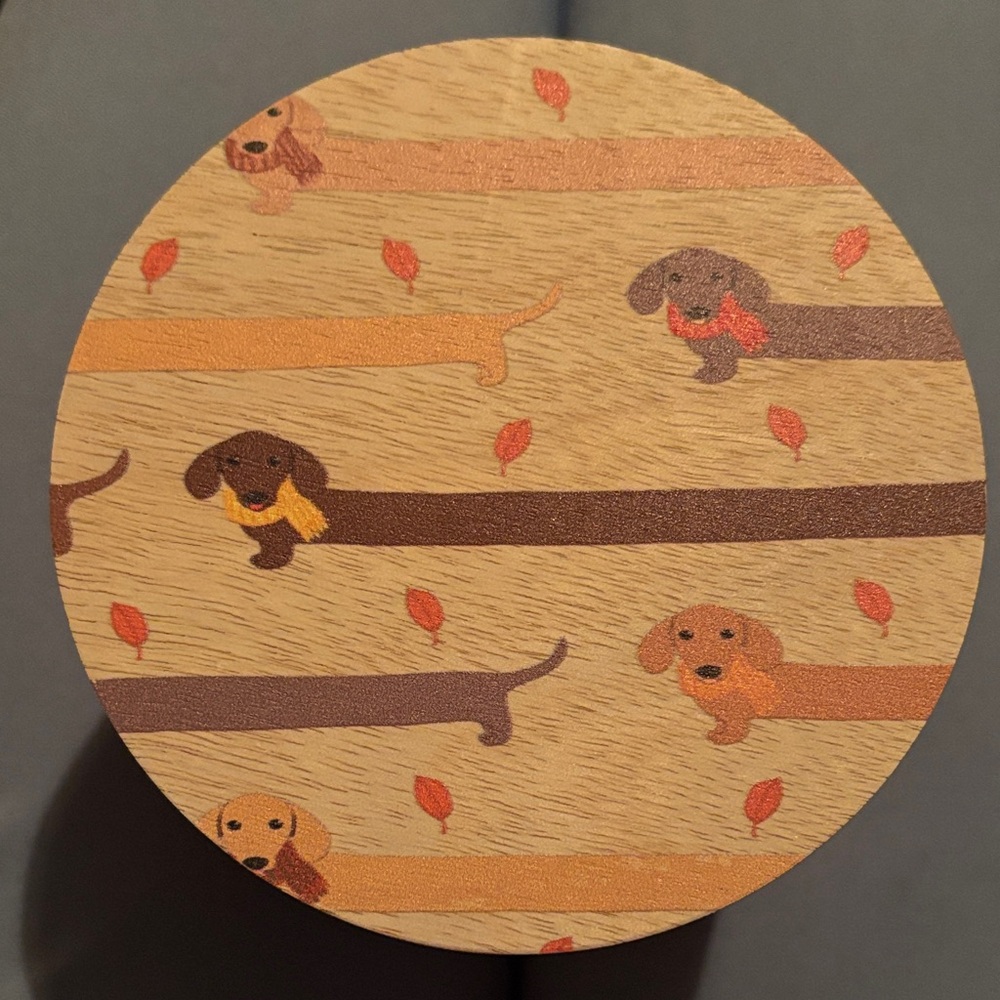 Sand + Paws Apple Cider Candle with dachshund lid